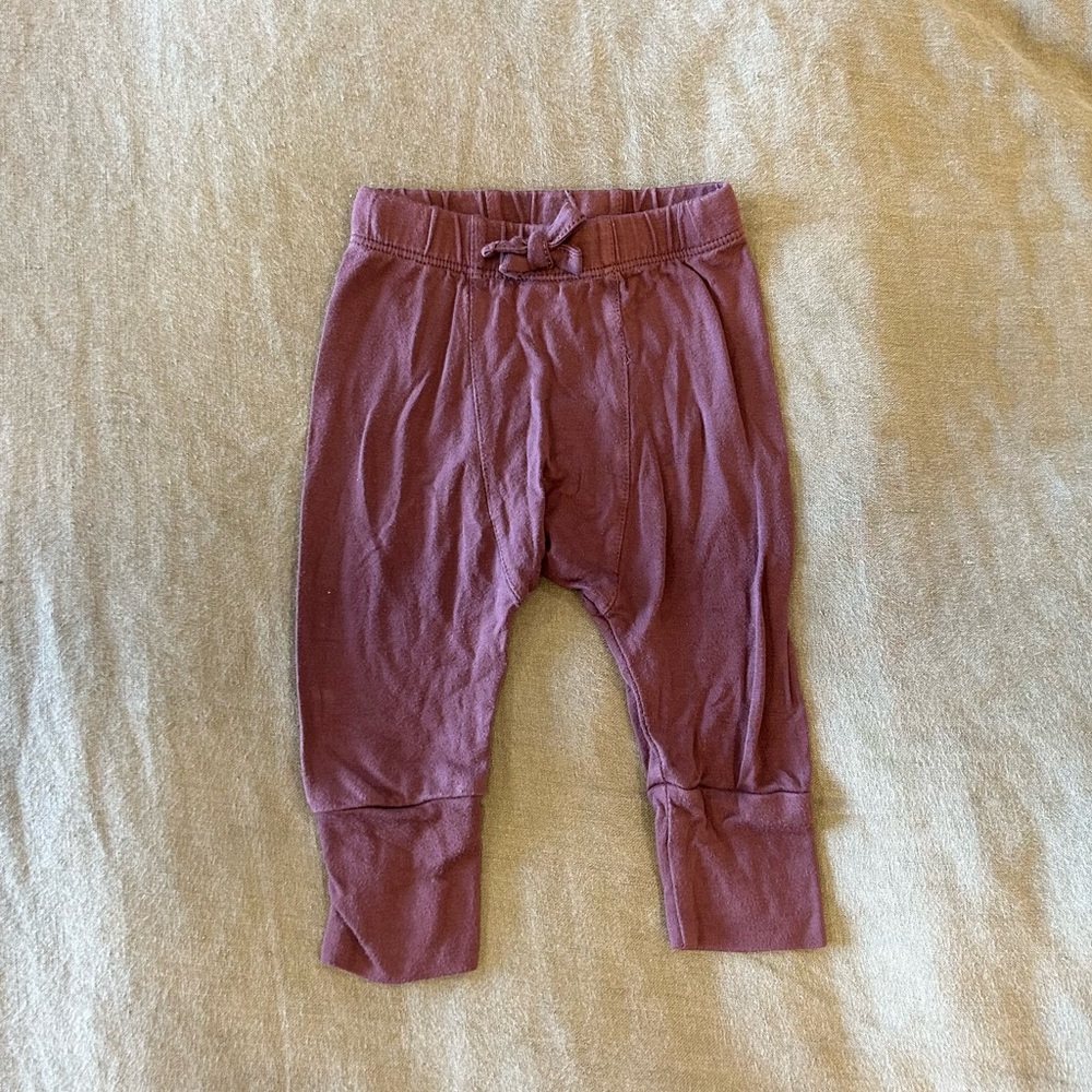 Kate Quinn purple bamboo baby pants